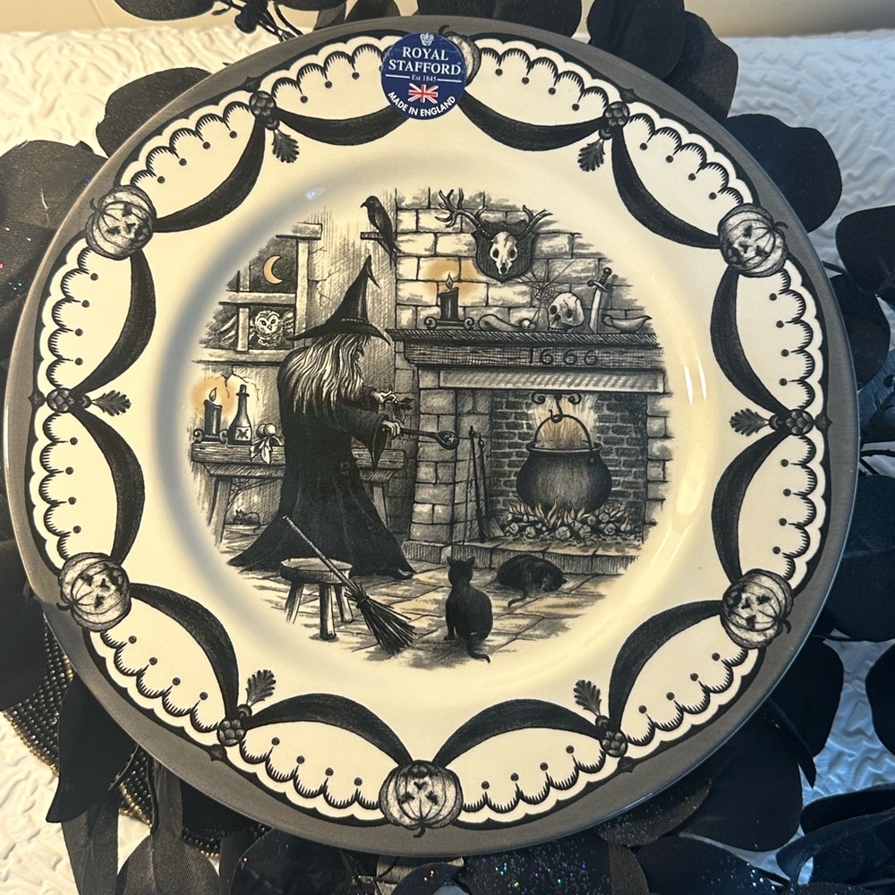 Royal Stafford Haunted Home Witch ONE (1) Dinner Plate - New Release 2024